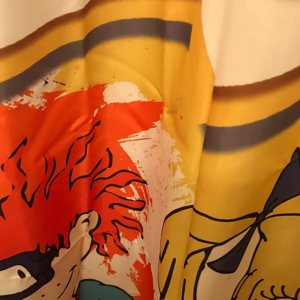 Cartoon Character shower curtain Top in Peach, Orange, Purple